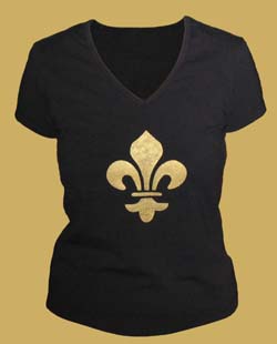 Fleur de lis Stenciled T Shirt from www.all-about-stencils.com