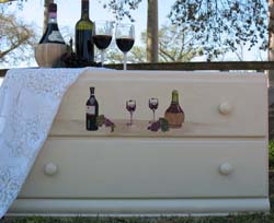 Wine and Spirits Stenciled Dresser from www.all-about-stencils.com