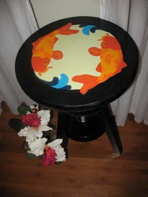 Koi Stencil Stool from www.all-about-stencils.com