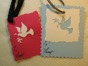 Stenciled Dove Gift Tags from www.all-about-stencils.com