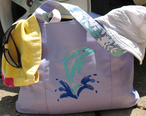 Dolphin Stencil Tote from www.all-about-stencils.com