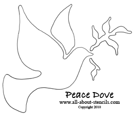 Christmas Peace Dove Stencil from www.all-about-stencils.com