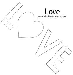 Love Stencil from www.all-about-stencils.com