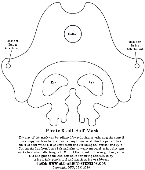 Pirate Skull Mask from www.all-about-stencils.com