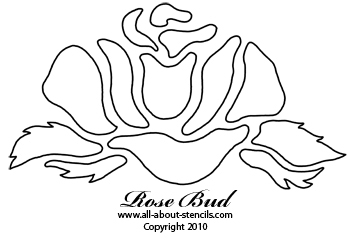 Free Rosebud Stencil from www.all-about-stencils.com