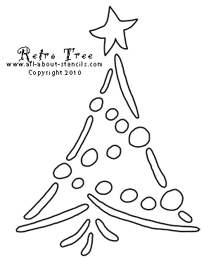 Retro Christmas Tree Stencil