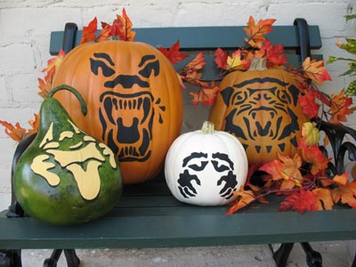 Halloween Pumpkins Stenciled from www.all-about-stencils.com