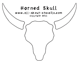 Horned Skull Stencil from All-About-Stencils.com