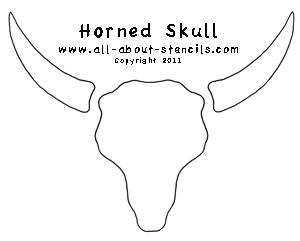 Horned Skull Stencil from www.all-about-stencils.com