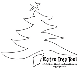 Retro Christmas Tree Stencil from www.all-about-stencils.com