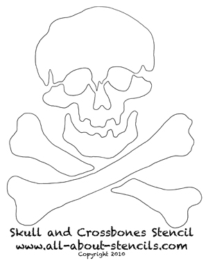 Skull and Crossbones Stencil from www.all-about-stencils.com