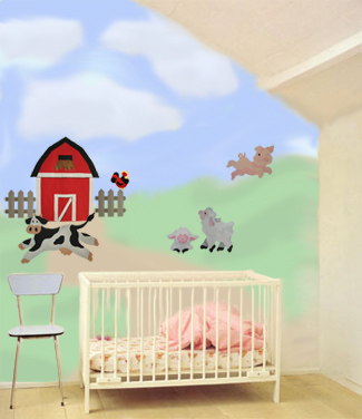 Nursery Mural Stencils from www.all-about-stencils.com