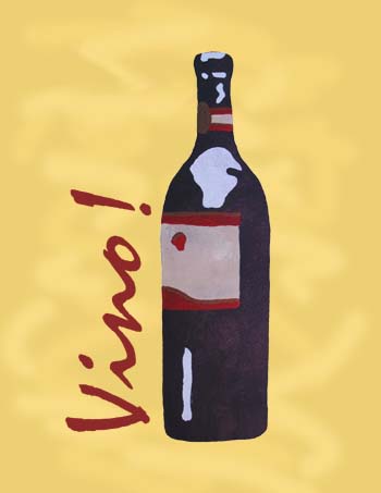 Wine Bottle Stenciled Vino Print from www.all-about-stencils.com