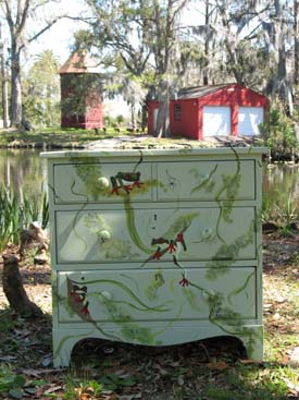 Stenciled Frog Dresser from www.all-about-stencils.com
