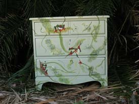 Stencilied Frog Dresser from www.all-about-stencils.com