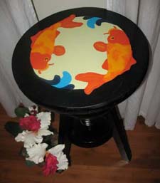 Koi Stencil Stool Project from www.all-about-stencils.com