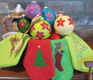Stenciled Ornaments from www.all-about-stencils.com