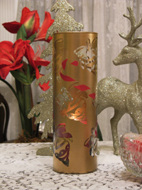 Stenciled Christmas Candle Holder from www.all-about-stencils.com