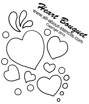 Heart Bouquet Stencil from www.all-about-stencils.com