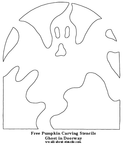 Ghost in Doorway Pumpkin Carving Stencil from All-About-Stencils.com