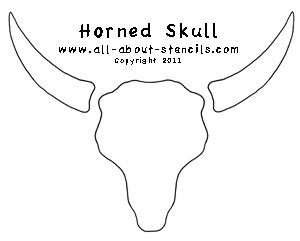 Horned Skull from www.all-about-stencils.com