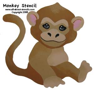 Monkey Stencil from all-about-stencils.com