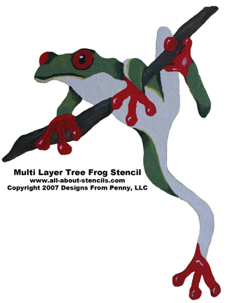 Multiple Overlay Frog Stencil from www.all-about-stencils.com