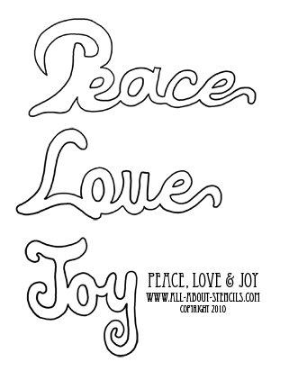 Peace Love Joy Stencil from All-About-Stencils