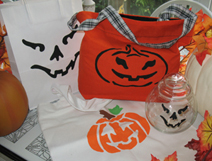 Stenciled Pumpkin Samples from www.all-about-stencils.com