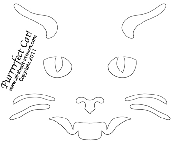 Cat Face Pumpkin Carving Stencil from www.all-about-stencils.com