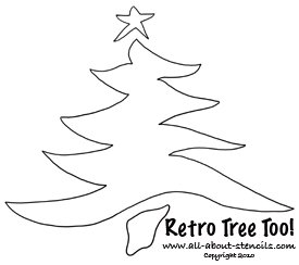 Retro Christmas Tree Stencil from www.all-about-stencils.com