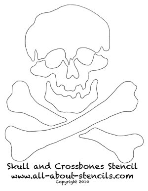 Skull and Crossbones Stencil from www.all-about-stencils.com