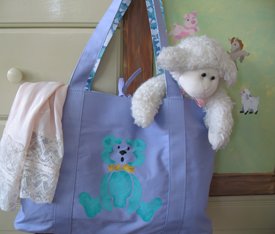 Teddy Bear Stenciled Bag from www.all-about-stencils.com