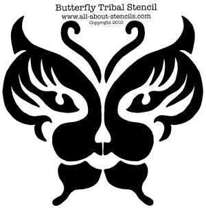 Tribal Butterfly Stencil from www.all-about-stencils.com