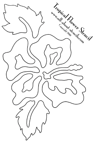 Tropical Flower Stencil from www.all-about-stencils.com